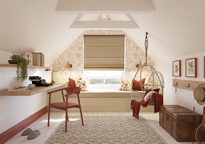 Genoa Faux Silk (Blackout), Gold Shimmer - Roman Blind - Image 8